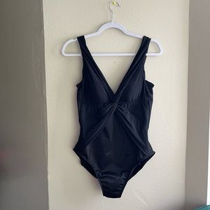 Miraclesuit Black Twist Front One-piece Swimsuit